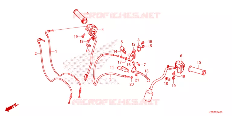 LEVIER DE GUIDON - CABLE - COMMODO Honda MOTO 125 MSX 2023  MSX125AP