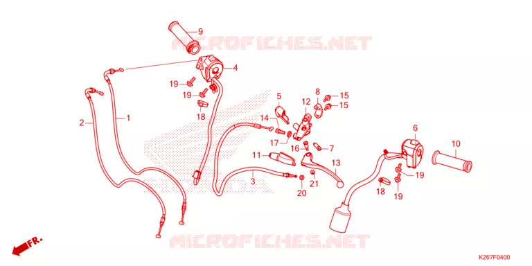 LEVIER DE GUIDON - CABLE - COMMODO Honda MOTO 125 GROM 2023  MSX125P