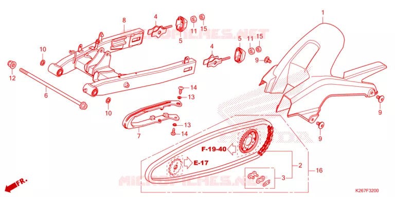 BRAS OSCILLANT Honda MOTO 125 MSX 2023  MSX125P_LO