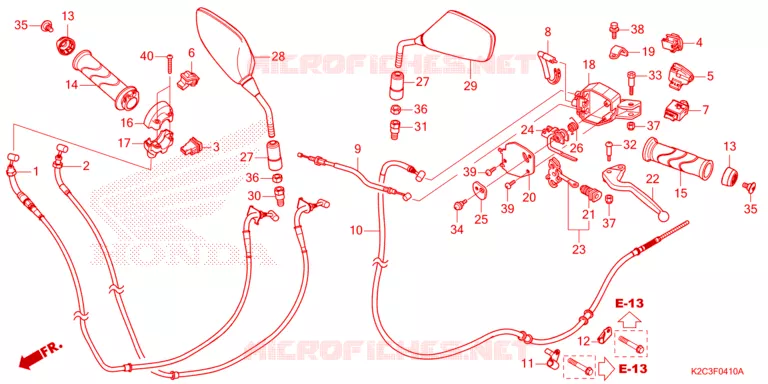 LEVIER DE GUIDON - CABLE - COMMODO Honda SCOOTER 110 DIO 2021  NSC110M