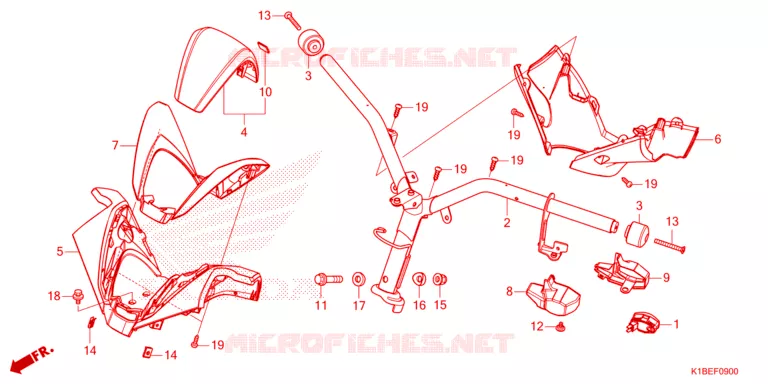 GUIDON - CARENAGE Honda SCOOTER 350 FORZA 2024  NSS350AP_TB
