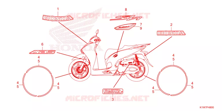 AUTOCOLLANTS Honda SCOOTER 350 SH 2023  SH350ASP