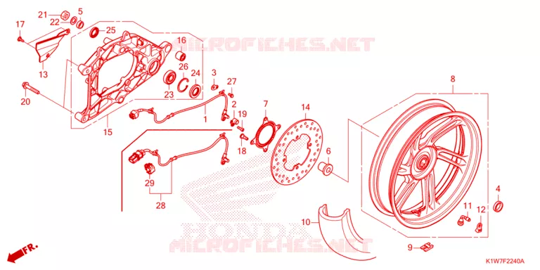 ROUE ARRIERE - BRAS OSCILLANT Honda SCOOTER 350 SH 2023  SH350ASP