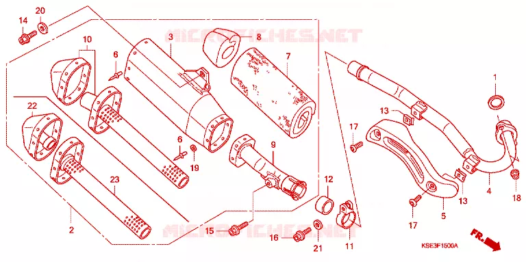 SILENCIEUX D'ECHAPPEMENT Honda MOTO 150 CRF 2009  CRF150R9