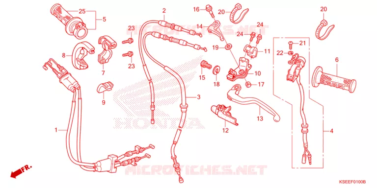 LEVIER DE GUIDON - CABLE - COMMODO Honda MOTO 150 CRF 2014  CRF150RE