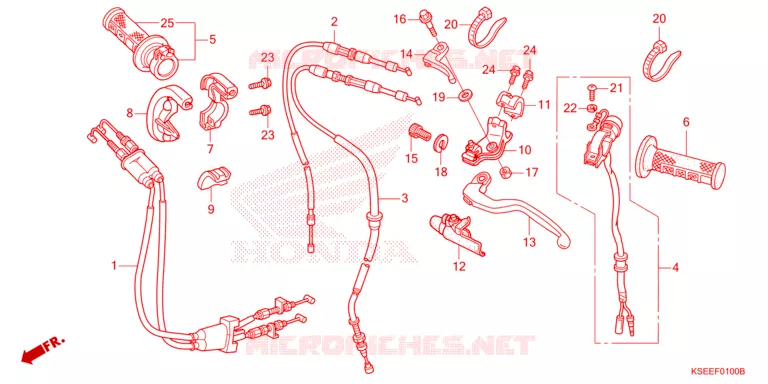 LEVIER DE GUIDON - CABLE - COMMODO Honda MOTO 150 CRF 2016  CRF150RBE
