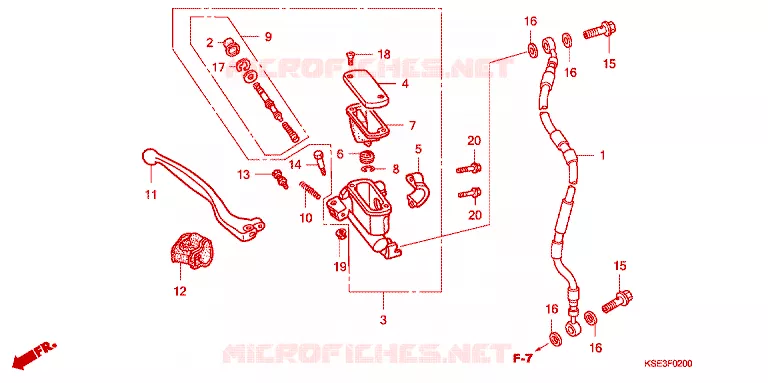 MAITRE CYLINDRE DE FREIN AVANT Honda MOTO 150 CRF 2012  CRF150RC