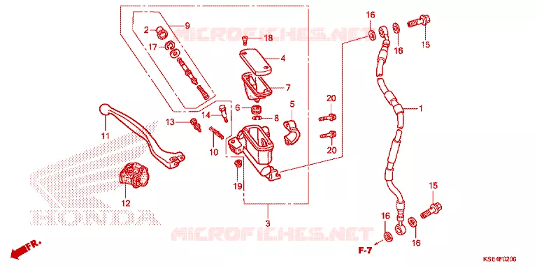 MAITRE CYLINDRE DE FREIN AVANT Honda MOTO 150 CRF 2007  CRF150RB7