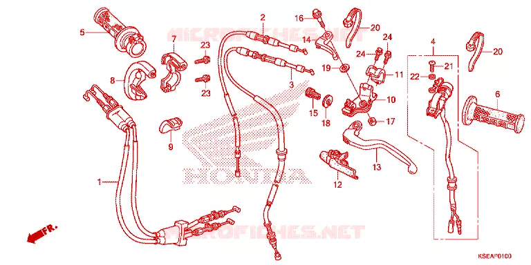 LEVIER DE GUIDON - CABLE - COMMODO Honda MOTO 150 CRF 2014  CRF150RBE