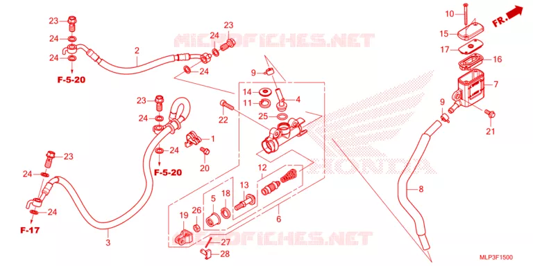 MAITRE CYLINDRE DE FREIN ARRIERE Honda MOTO 500 CL 2024  CL500AP