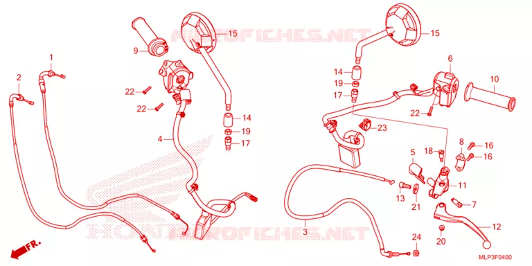 LEVIER DE GUIDON - CABLE - COMMODO Honda MOTO 500 CL 2023  CL500AP