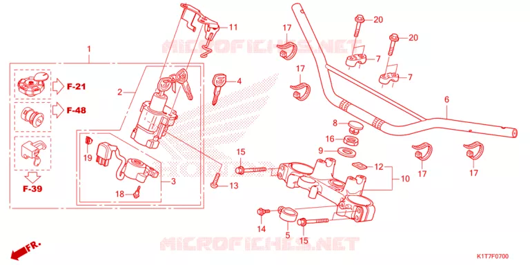 GUIDON - TE DE FOURCHE Honda MOTO 250 CRF 2023  CRF250LAP