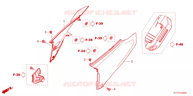 COUVERCLES LATERAUX Honda MOTO 250 CRF 2023  CRF250LRAP