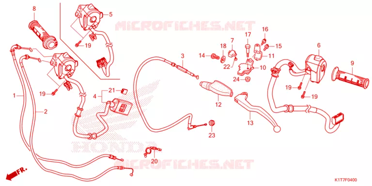 LEVIER DE GUIDON - CABLE - COMMODO Honda MOTO 300 CRF 2023  CRF300LAP