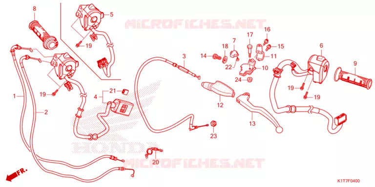 LEVIER DE GUIDON - CABLE - COMMODO Honda MOTO 300 CRF 2023  CRF300LAP