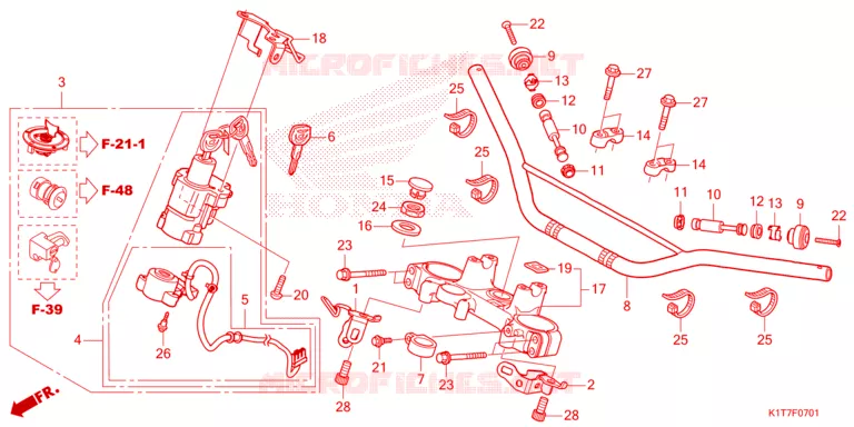 GUIDON - TE DE FOURCHE Honda MOTO 300 CRF 2024  CRF300LRAP