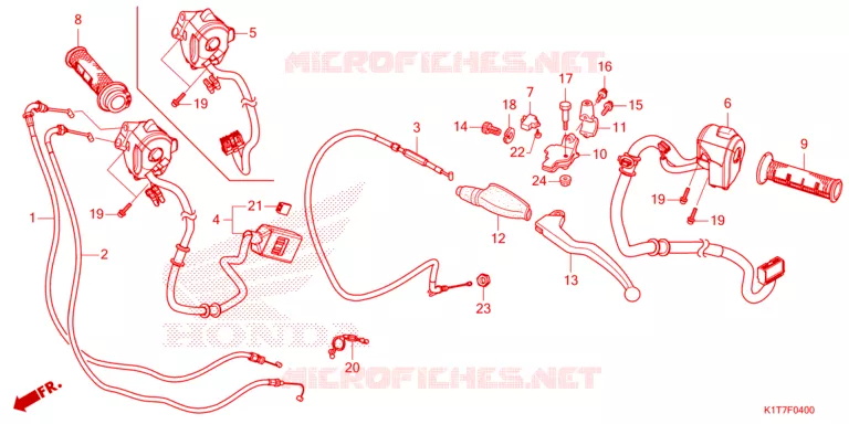 LEVIER DE GUIDON - CABLE - COMMODO Honda MOTO 300 CRF 2023  CRF300LRAP
