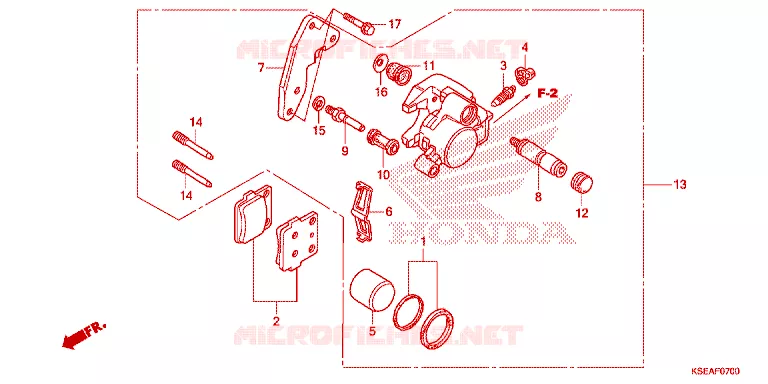 ETRIER DE FREIN AVANT Honda MOTO 150 CRF 2016  CRF150RBG