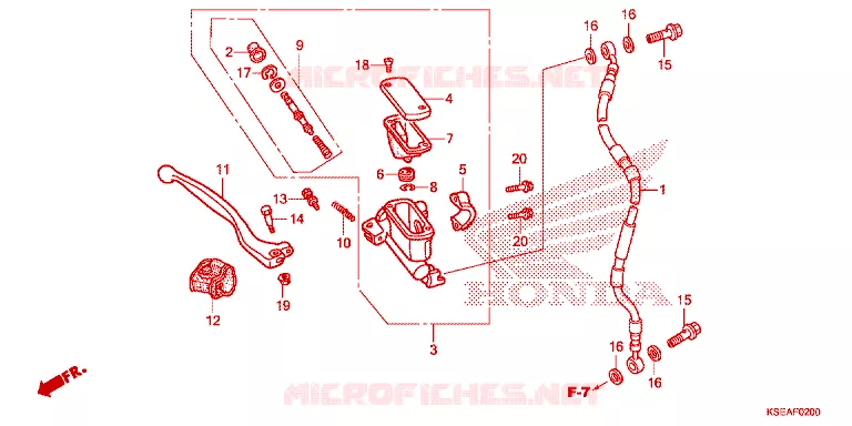 MAITRE CYLINDRE DE FREIN AVANT Honda MOTO 150 CRF 2016  CRF150RBG