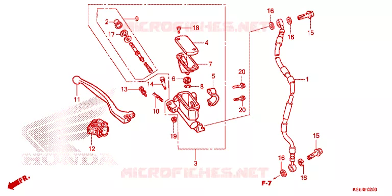 MAITRE CYLINDRE DE FREIN AVANT Honda MOTO 150 CRF 2012  CRF150RC