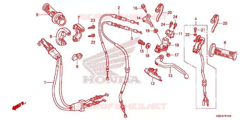 LEVIER DE GUIDON - CABLE - COMMODO Honda MOTO 150 CRF 2013  CRF150RD