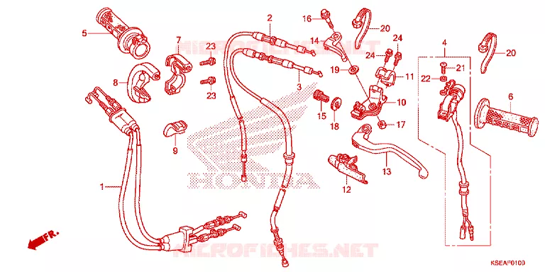 LEVIER DE GUIDON - CABLE - COMMODO Honda MOTO 150 CRF 2014  CRF150RE