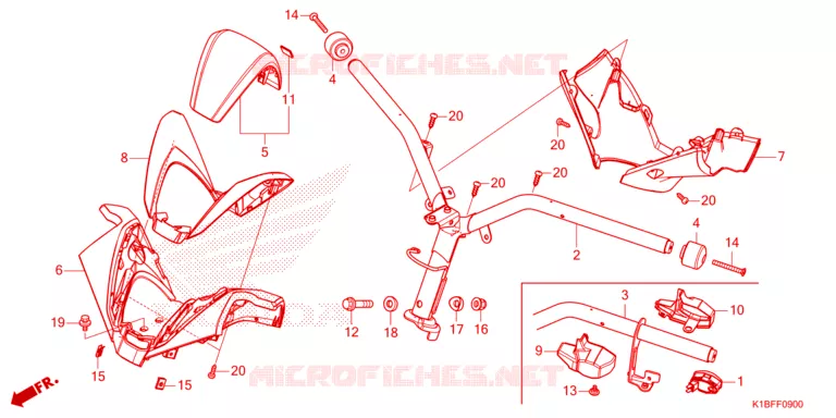 GUIDON - CARENAGE Honda SCOOTER 350 FORZA 2023  NSS350AP