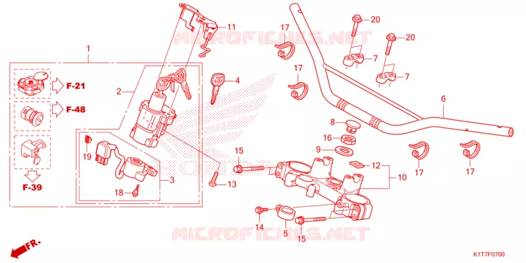 GUIDON - TE DE FOURCHE Honda MOTO 250 CRF 2023  CRF250LP