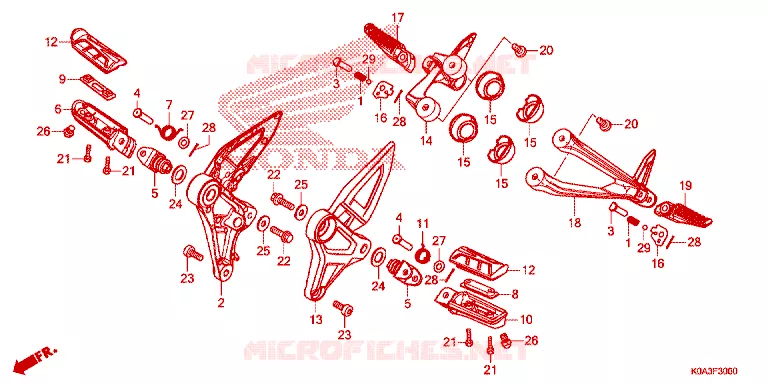 REPOSE PIED Honda MOTO 300 CB 2021  CBF300NAM