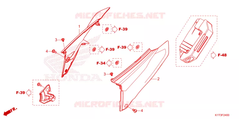 COUVERCLES LATERAUX Honda MOTO 250 CRF 2022  CRF250LRAM