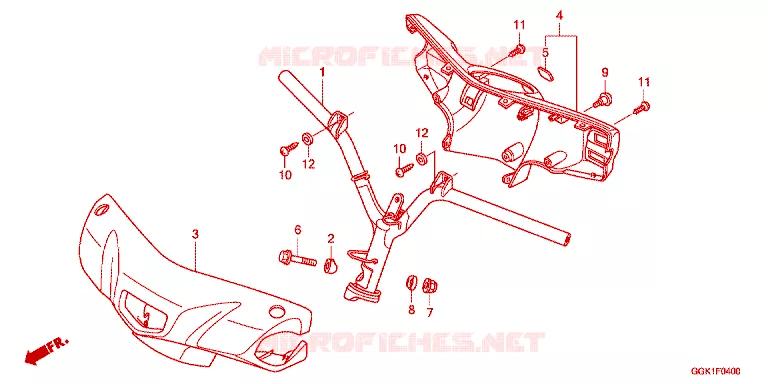 GUIDON - CARENAGE Honda SCOOTER electric EV-NEO 2012  EVC50PROB
