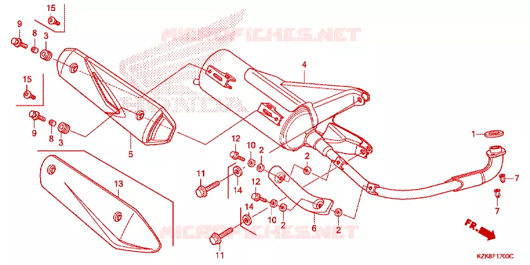SILENCIEUX D'ECHAPPEMENT Honda SCOOTER 110 DIO 2013  SCV110FBC