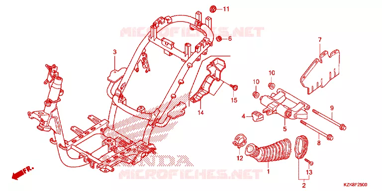 CADRE Honda SCOOTER 110 DIO 2015  SCV110FBC