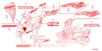 AUTOCOLLANTS pour Honda SCV 110 DIO DX, TYPE 7ID de 2019