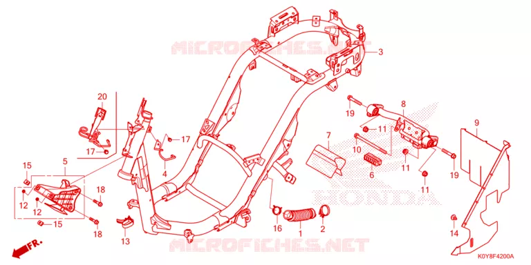 CADRE Honda SCOOTER 110 DIO 2020  SCV110FBL
