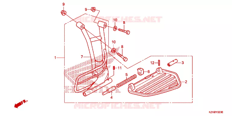 ENSEMBLE MARCHE PIEDS Honda SCOOTER 110 DIO 2012  SCV110FC