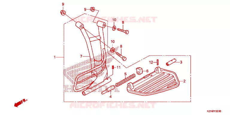 ENSEMBLE MARCHE PIEDS Honda SCOOTER 110 DIO 2013  SCV110FD