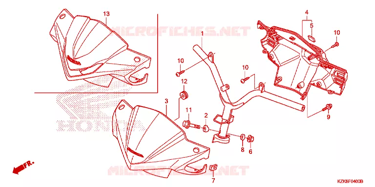 GUIDON - CARENAGE Honda SCOOTER 110 DIO 2016  SCV110FF
