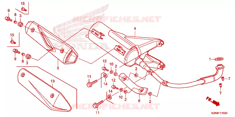 SILENCIEUX D'ECHAPPEMENT Honda SCOOTER 110 DIO 2015  SCV110FF
