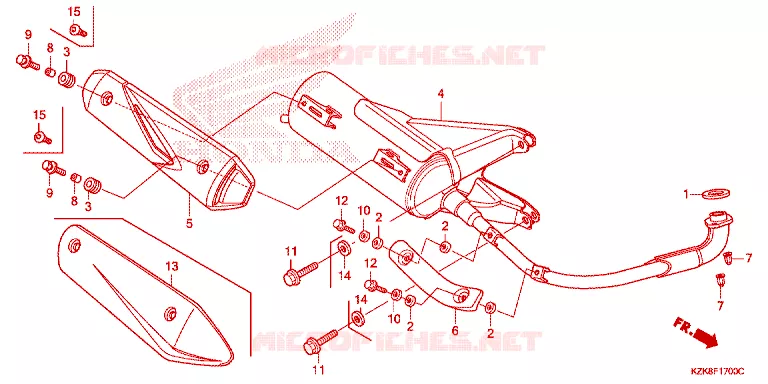 SILENCIEUX D'ECHAPPEMENT Honda SCOOTER 110 DIO 2018  SCV110FH