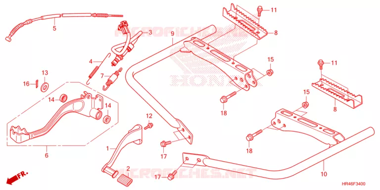 PEDALE - REPOSE PIED Honda ATV 520 FOURTRAX 2023  TRX520FM1P