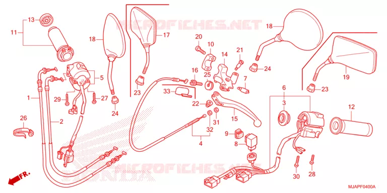 LEVIER DE GUIDON - CABLE - COMMODO Honda MOTO 750 SHADOW 2023  VT750C2BP