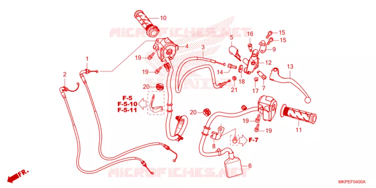 LEVIER DE GUIDON - CABLE - COMMODO Honda MOTO 125 GROM 2023  MSX125AP