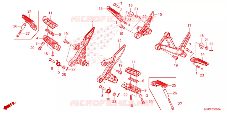 REPOSE PIED Honda MOTO 125 GROM 2023  MSX125AP