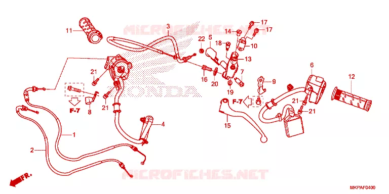 LEVIER DE GUIDON - CABLE - COMMODO Honda MOTO 500 CBR 2023  CBR500RAP