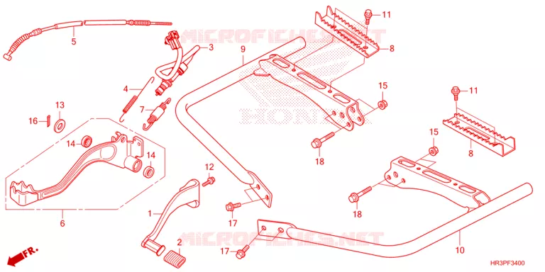 PEDALE - REPOSE PIED Honda ATV 420 FOURTRAX 2023  TRX420TM1P