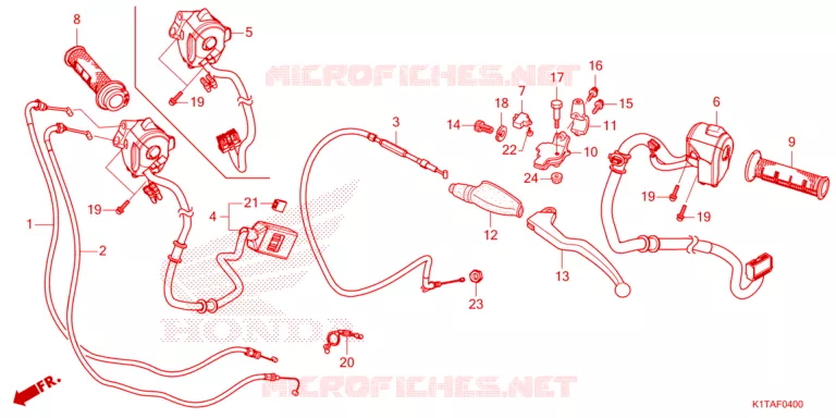 LEVIER DE GUIDON - CABLE - COMMODO Honda MOTO 300 CRF 2024  CRF300LAP