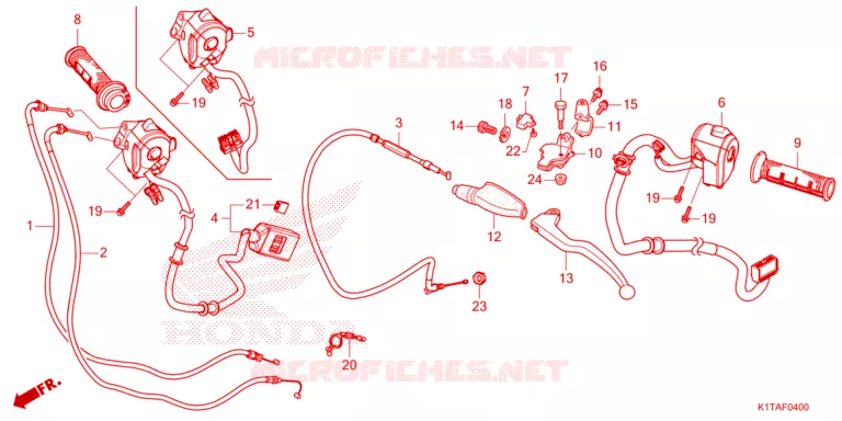 LEVIER DE GUIDON - CABLE - COMMODO Honda MOTO 300 CRF 2023  CRF300LRAP