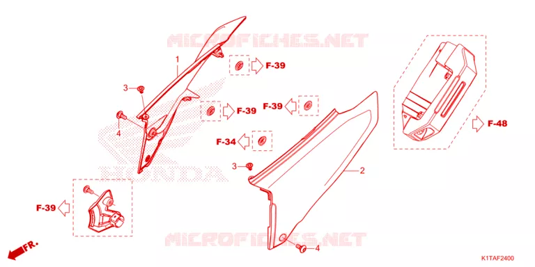 COUVERCLES LATERAUX Honda MOTO 300 CRF 2023  CRF300LRP