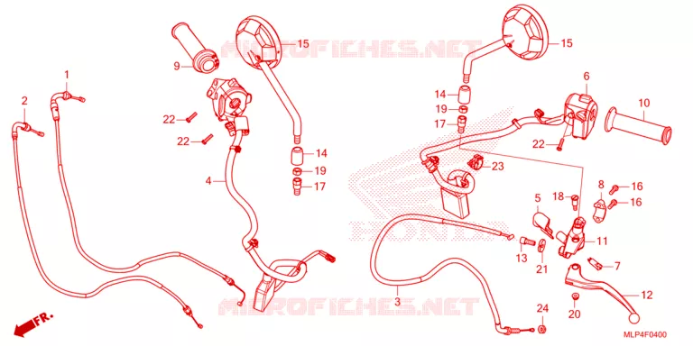 LEVIER DE GUIDON - CABLE - COMMODO Honda MOTO 500 CL 2023  CL500AP